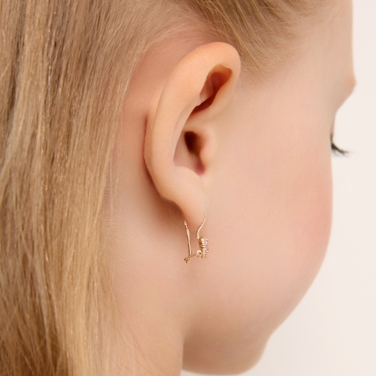 Серьги из золота с фианитами