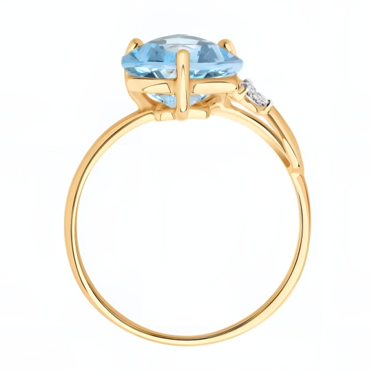 Кольцо из золота с топазом и фианитом