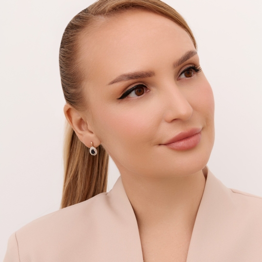 Серьги из золота с бриллиантами и сапфирами