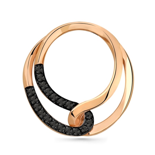 Подвеска из золота с черными фианитами