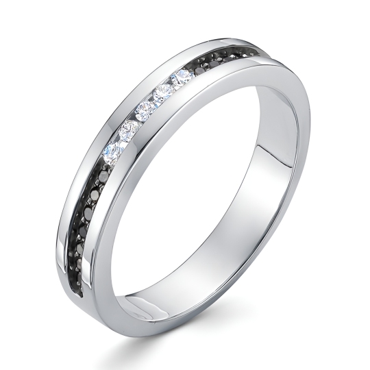 Обручальное кольцо из белого золота с бриллиантами