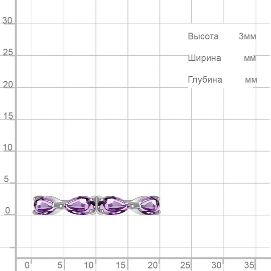 Кольцо из серебра с аметистами