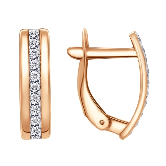 Серьги из золота с фианитами