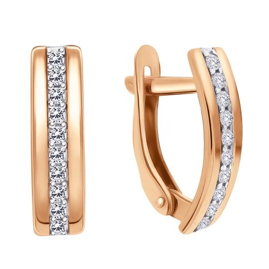 Серьги из золота с фианитами