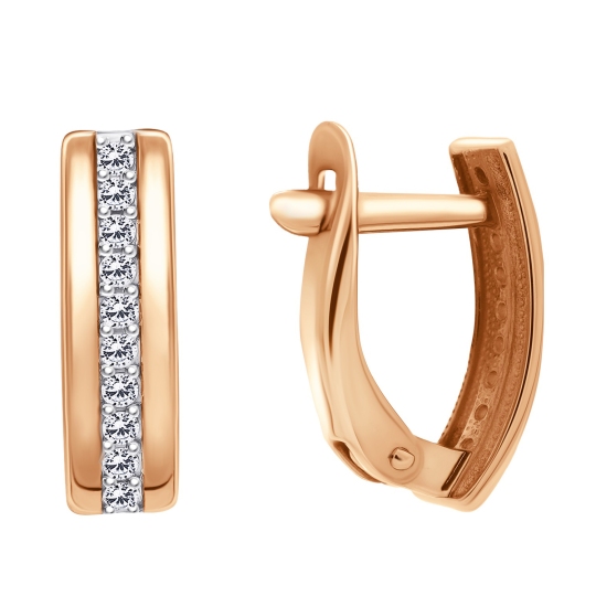 Серьги из золота с фианитами