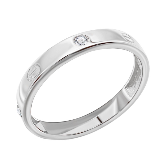 Кольцо из серебра с фианитами