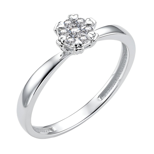 Кольцо из белого золота с бриллиантами