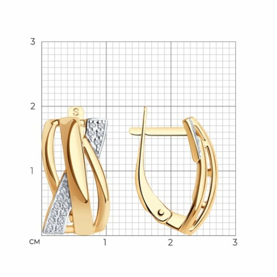 Серьги из золота с фианитами