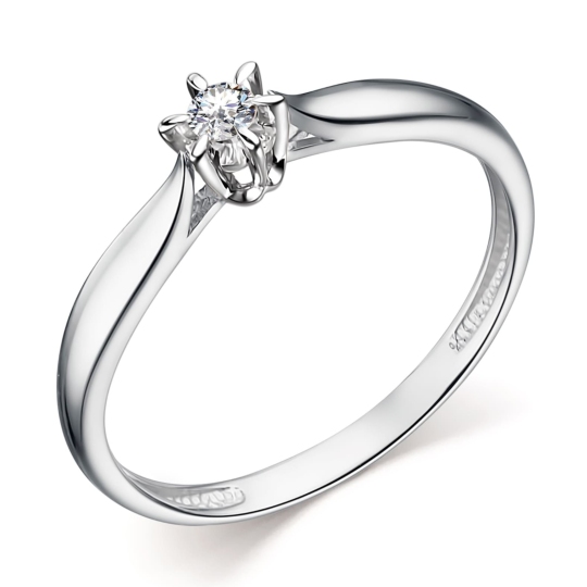 Кольцо из белого золота с бриллиантом