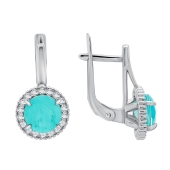 Серьги из серебра с горным хрусталем и фианитами