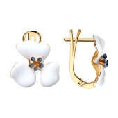 Серьги из серебра с позолотой и эмалью