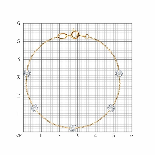 Браслет из золота с фианитами