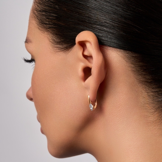 Серьги из золота с фианитами