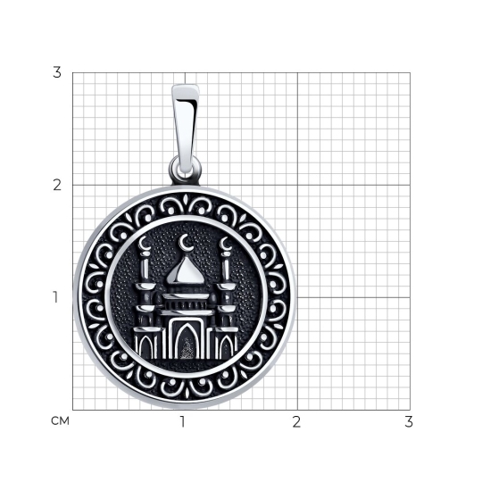 Подвеска из серебра с чернением