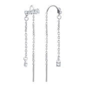 Серьги из серебра с фианитами