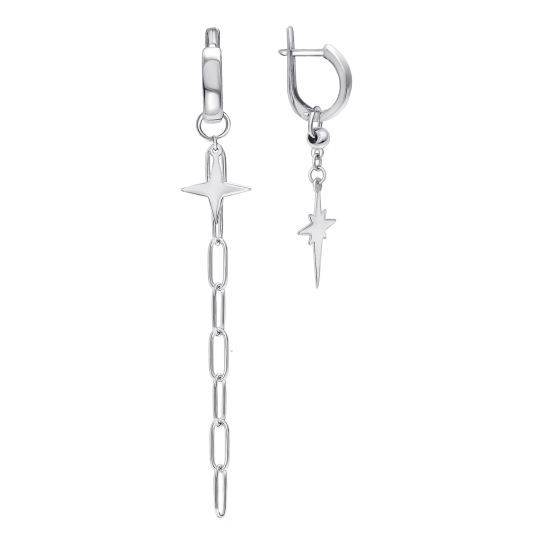 Асимметричные серьги-трансформеры из серебра