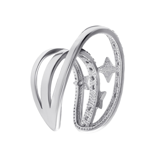 Серьга-кафф из серебра с фианитами