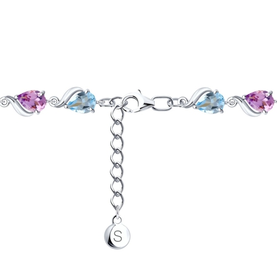 Браслет из серебра с миксом камней