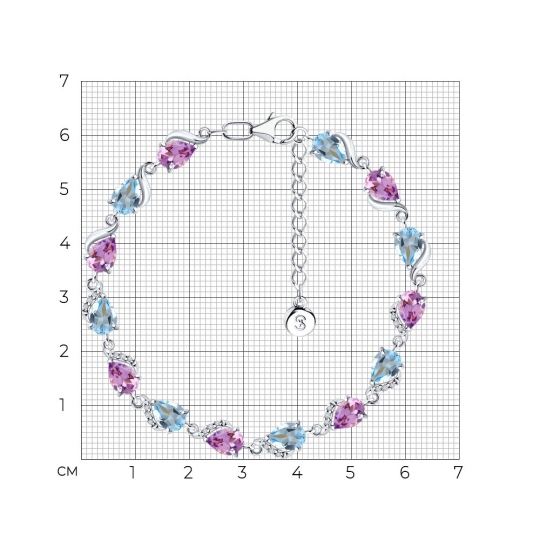 Браслет из серебра с миксом камней
