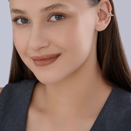 Серьга-кафф из серебра