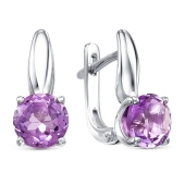 Серьги из серебра с аметистами