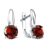 Серьги из серебра с гранатами
