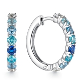 Серьги из серебра с миксом камней
