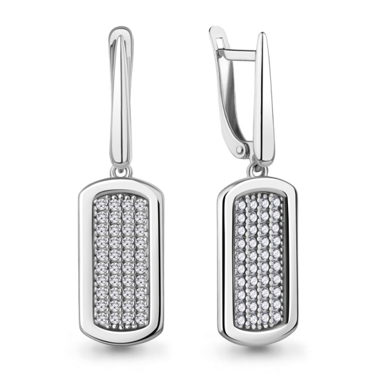 Серьги из серебра с фианитами