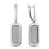 Серьги из серебра с фианитами