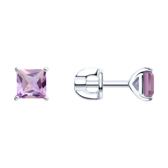 Серьги из серебра с аметистами