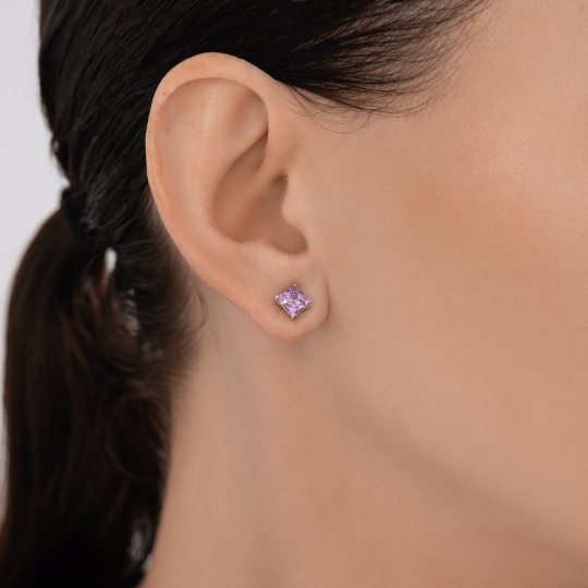 Серьги из серебра с аметистами