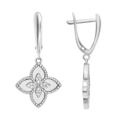 Серьги из серебра с фианитами