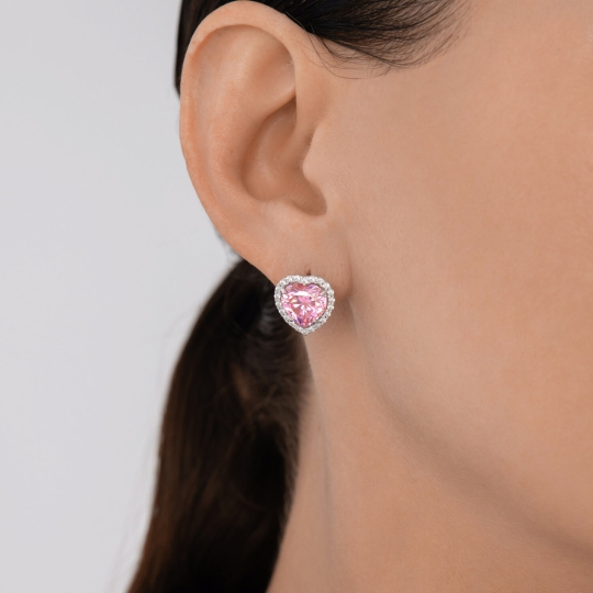 Серьги из серебра с фианитами
