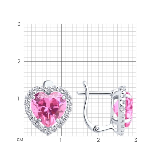 Серьги из серебра с фианитами