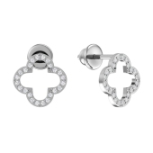 Серьги из серебра с фианитами