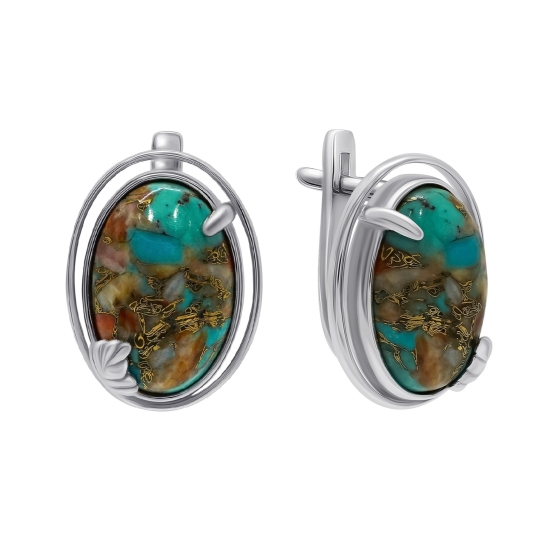 Серьги из серебра с бирюзой