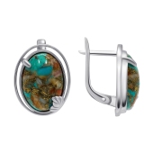 Серьги из серебра с бирюзой