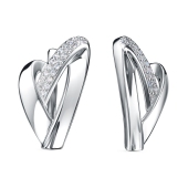 Серьги из серебра с фианитами