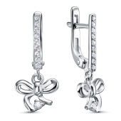 Серьги из серебра с фианитами
