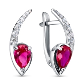 Серьги из серебра с фианитами