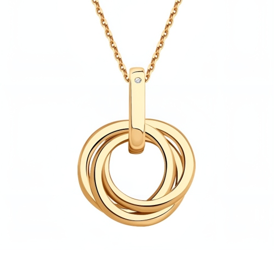 Подвеска из серебра с позолотой и бриллиантом