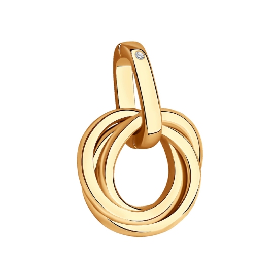 Подвеска из серебра с позолотой и бриллиантом