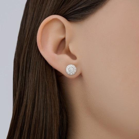 Серьги из серебра с фианитами