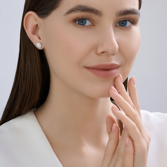 Серьги из серебра с фианитами