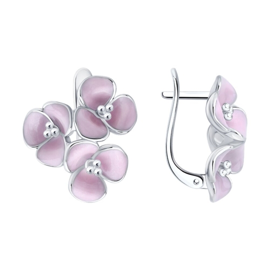 Серьги из серебра с эмалью