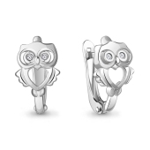 Серьги из серебра с фианитами