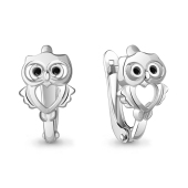 Серьги из серебра с фианитами