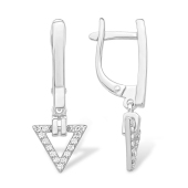 Серьги из серебра с фианитами