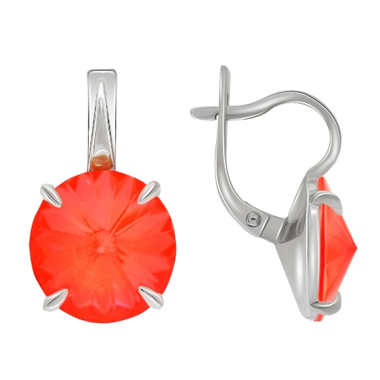 Серьги из серебра с ювелирными кристаллами
