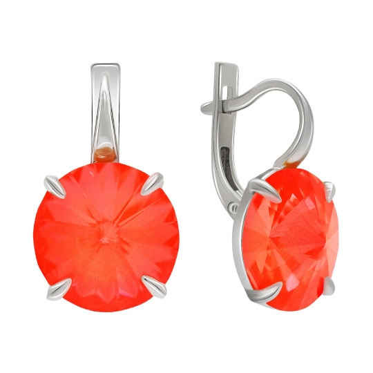 Серьги из серебра с ювелирными кристаллами